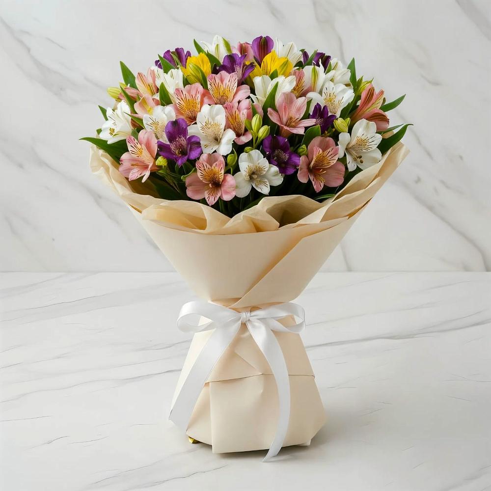 Букет цветов из: Альстромерии в Молочном