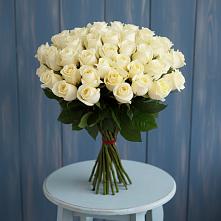 Букет 51 Белая роза Эдлесс Лав #REPLACE_PRED# Молочном