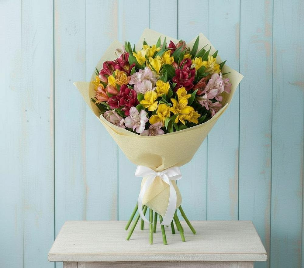 Букет цветов из: Альстромерии в Молочном