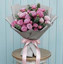 Букет цветов из:  Розы #REPLACE_PRED# Молочном